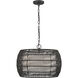 Everly 4 Light 19 inch Matte Black Pendant Ceiling Light in Natural Rattan